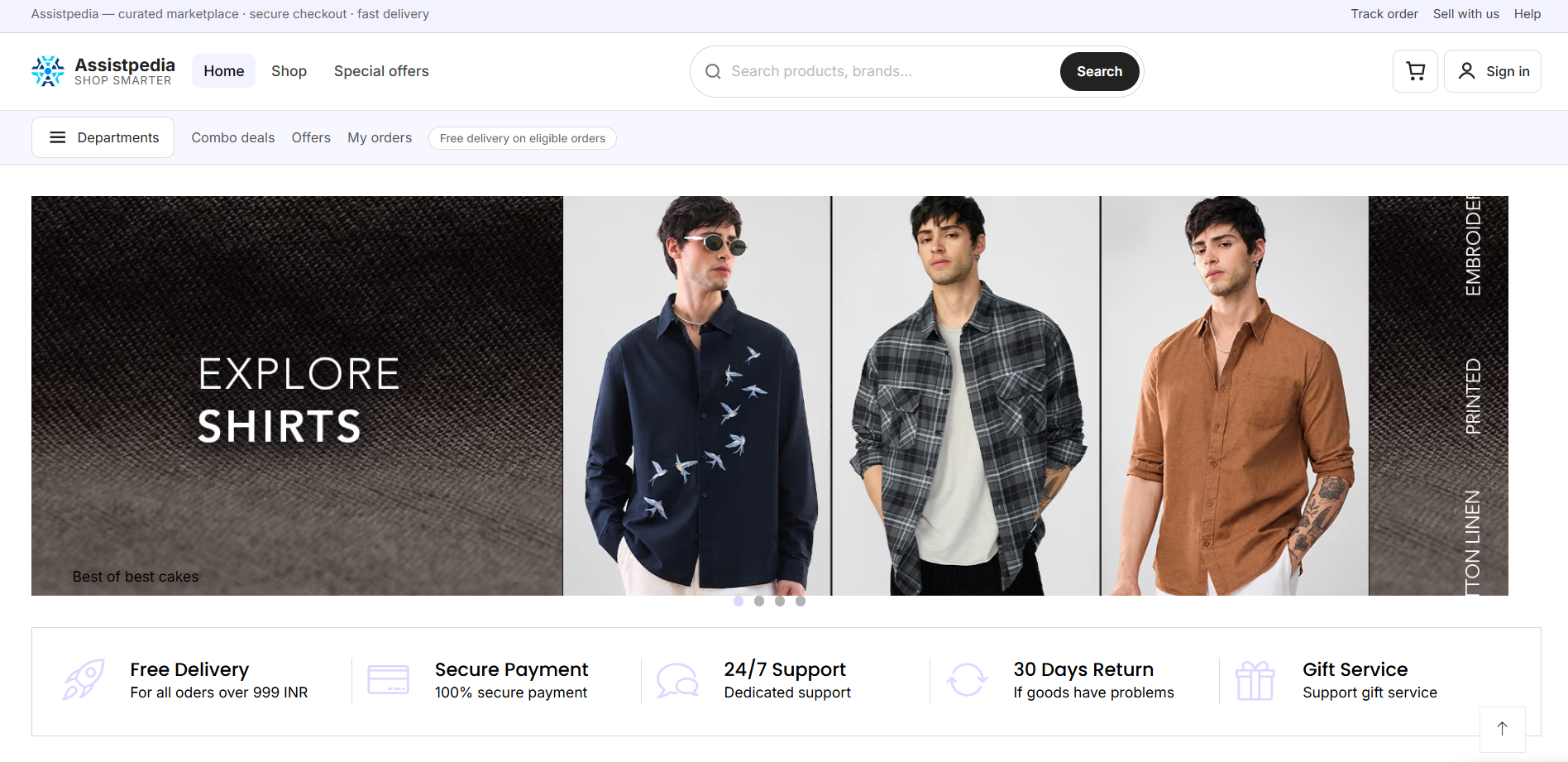 StoreX customer storefront — browse and buy products online